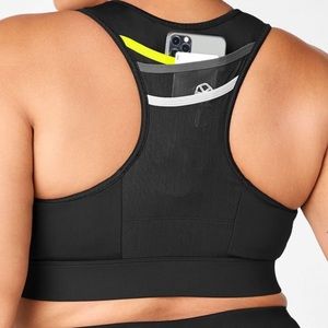 All black trinity high impact sports bra